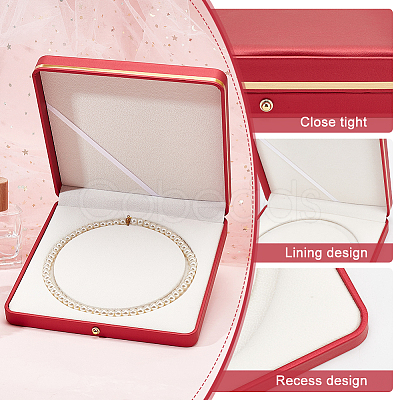 PU Leather Single Necklace Storage Gift Box AJEW-WH0475-08A-1