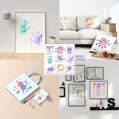 Paint Splatter PET Plastic Hollow Out Drawing Painting Stencils Templates DIY-WH0244-278-1