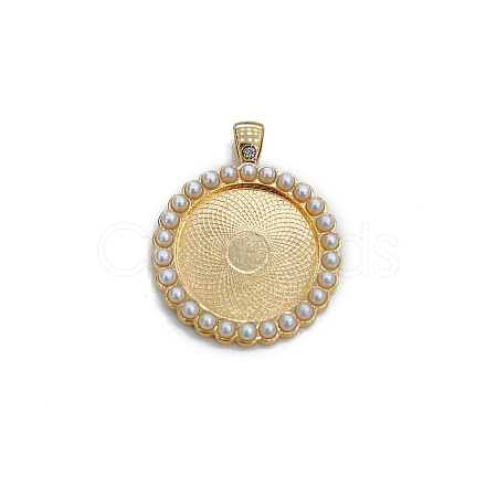 Alloy with Imitation Pearl Pendants Cabochon Settings PW-WG39587-03-1