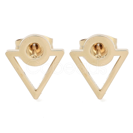 PVD Vacuum Plating 304 Stainless Steel Stud Earrings for Women EJEW-A048-34G-1