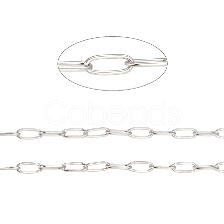 304 Stainless Steel Paperclip Chains CHS-F010-01H-P-1