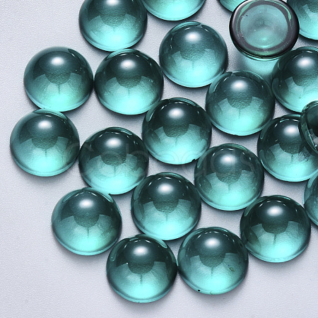 Transparent Spray Painted Glass Cabochons GLAA-S190-013B-B01-1