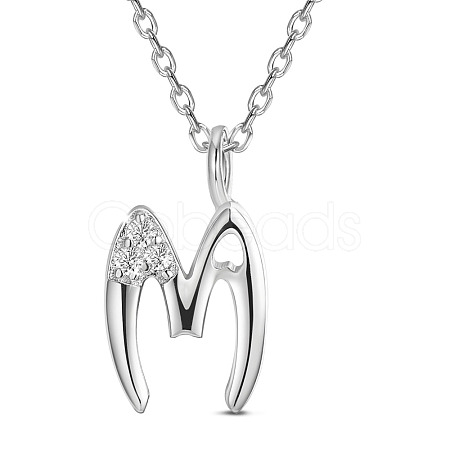 SHEGRACE 925 Sterling Silver Initial Pendant Necklaces JN909A-1