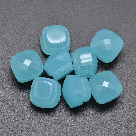 Faceted Cube Glass Cabochons X-GLAA-P011-02K-1