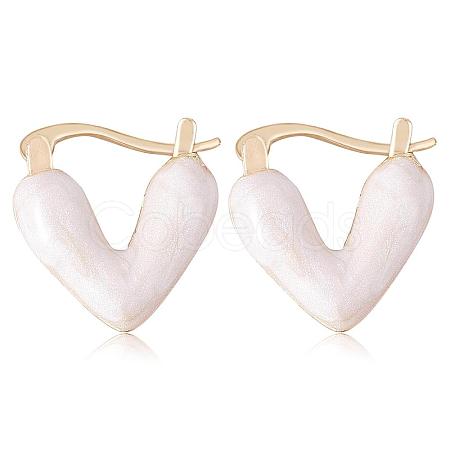 Enamel Heart Hoop Earrings JE1108A-1