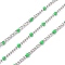 304 Stainless Steel Enamel Curb Chains, with Spool, Soldered, Faceted, Spring Green, 2.5x2x0.8mm, 32.80Feet/roll(10m/roll)