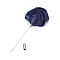 Safety Brooches, with Cloth and Alloy Pins, Tie Pin, Flower, Prussian Blue, 85~90mm, Pin: 1mm