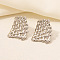 Non-Tarnish Stylish Irregular Stainless Steel Web Stud Earrings for Women, Stainless Steel Color