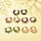 Natural Gemstone Chips Braided Hoop Earrings, 304 Stainless Steel Wire Wrap Jewelry for Women, 25~27x28~33x7~9mm, Pin: 0.6mm