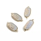 Opalite Oval Connector Charms, with Golden Tone Brass Star Slices, 27.5x11.3mm