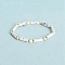 Natural Howlite Bead Stretch Bracelets, with Alloy Beads, Column, Inner Diameter: 5cm