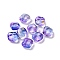 Baking Paint Transparent Glass Beads, with Gold Foil, Nuggest, Blue Violet, 10.5x11.5x6.5mm, Hole: 1.1mm