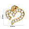 304 Stainless Steel Micro Pave Clear Cubic Zirconia Cartilage Earrings, Golden, Heart, 8mm, Pin: 1.2mm