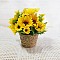 Silk Cloth Flower Pot, Artificial Flower, Pretending Prop Decorations, Yellow, 200x150mm