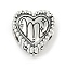 925 Sterling Silver European Beads, Heart, Scorpio, 9.5x9.5~10x7mm, Hole: 4.5mm