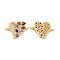 Brass Micro Pave Cubic Zirconia Connector Charms, Heart Links, Golden, Colorful, 14x18x3.5mm, Hole: 1.2mm