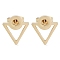 PVD Vacuum Plating 304 Stainless Steel Stud Earrings for Women, Hollow Triangle, Golden, 10.5x9.5mm