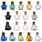 BENECREAT 2 Bags 2 Styles Mini Glass Bottle, with Cork Plug, Wishing Bottle, for Charms Making, Star & Heart, Mixed Color, Mixed Shapes, 2.6~3x2~2.1x1~1.1cm, 9pcs/bag, 1 bag/style