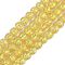 Handmade Foil Lampwork Beads Strands, Round, Yellow, 10mm, about 40pcs/strand, 14.57''(37cm)