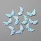 Non-Woven Fabric Ornament Accessories, Iridescent Embossed Angel Wing, Light Sky Blue, 22x35x0.7mm