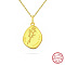 Birth Flower Style 925 Sterling Silver Pendant Necklaces, Real 14K Gold Plated, 17.91 inch(45.5cm)