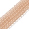 Transparent Glass Beads Strands, Faceted, Frosted, Rondelle, Camel, 8mm, Hole: 1mm, about 64~65pcs/strand, 40~41cm