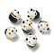 Handmade Lampwork Bumpy Beads, Ice Cream Cake, Black, 12~13x10.5~13x10.5~13mm, Hole: 1.2~1.6mm