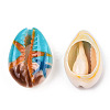 Printed Cowrie Shell Beads SSHEL-T013-01C-2