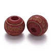 Painted Natural Wood Beads WOOD-N006-02A-10-2