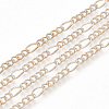 Brass Coated Iron Figaro Chain Necklace Making X-MAK-T006-03RG-3