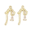 Brass Micro Pave Clear Cubic Zirconia Pendants KK-L212-06G-1