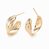 Brass Stud Earrings EJEW-T007-21G-NF-2