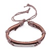 Leather Cord Bracelet for Men Women BJEW-C005-01B-1