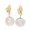 Natural Pearl Ear Studs EJEW-P285-06G-1