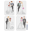 MAYJOYDIY US 1 Set Wedding Theme PET Hollow Out Drawing Painting Stencils DIY-MA0004-94-1