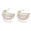 Brass Half Hoop Earrings EJEW-N018-159-NF-2