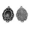 Tibetan Style Alloy Oval Cabochon Connector Settings TIBE-5198-AS-LF-1