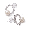 Natural Pearl Ear Studs EJEW-P286-31P-2