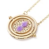 Rotated Hourglass Flat Round Alloy Pendant Necklaces for Women NJEW-G131-01A-1