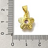 Flower Rack Plating Brass Micro Pave Cubic Zirconia Pendant KK-H485-01G-03-3