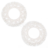 PANDAHALL ELITE 2 Sets 2 Styles Cotton Mini Wall Mirror with Macrame Fringe HJEW-PH0001-39-1