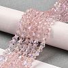 Transparent Electroplate Glass Beads Strands GLAA-F029-4mm-D26-4