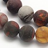 Frosted Round Natural Picture Jasper Beads Strands G-N0166-48-10mm-2