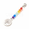 Chakra Theme Natural & Dyed Malaysia Jade Beaded Pendant Decorations HJEW-JM00641-4