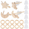 CREATCABIN 16Pcs 2 Style Brass Stud Earring Findings KK-CN0001-89-1