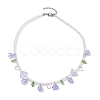 Glass with Malaysia Jade Beaded Necklaces NJEW-JN04680-01-4