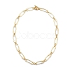 Safety Pin Shape Alloy Link Chain Necklaces NJEW-JN02989-1