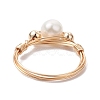 Round Natural Cultured Freshwater Pearl Finger Rings RJEW-JR00698-4