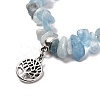 Natural Aquamarine Beads Stretch Bracelet Set for Men Women Girl Gift BJEW-JB06709-14