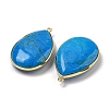 Dyed Natural Howlite Teardrop Pendants KK-C049-02G-2